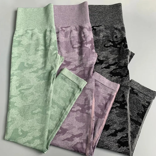 High Waist Camo Seamless Leggings