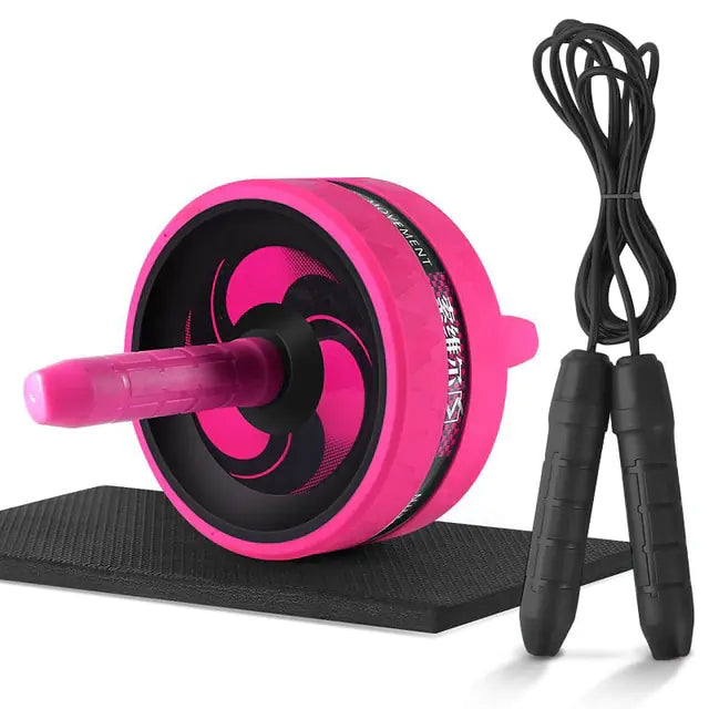 2-in-1 Ab Roller and Jump Rope Set with Mat