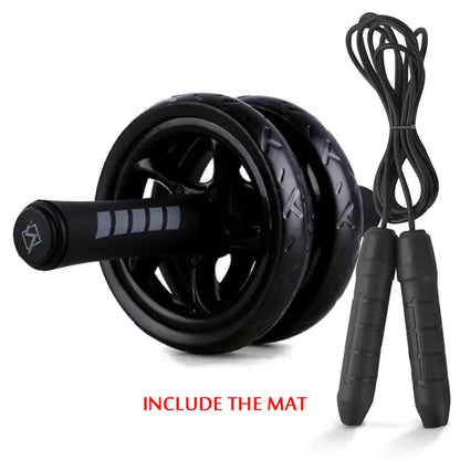 2-in-1 Ab Roller and Jump Rope Set with Mat