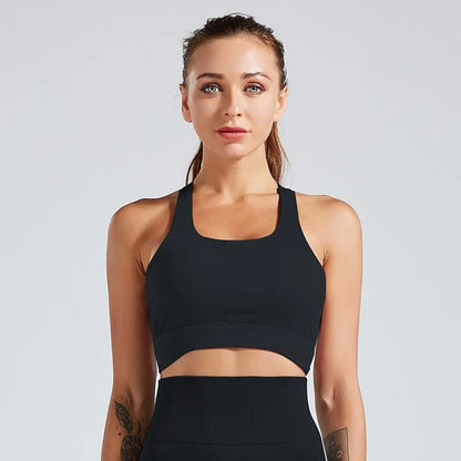 Fitness Bra Mesh Patchwork Tank Top